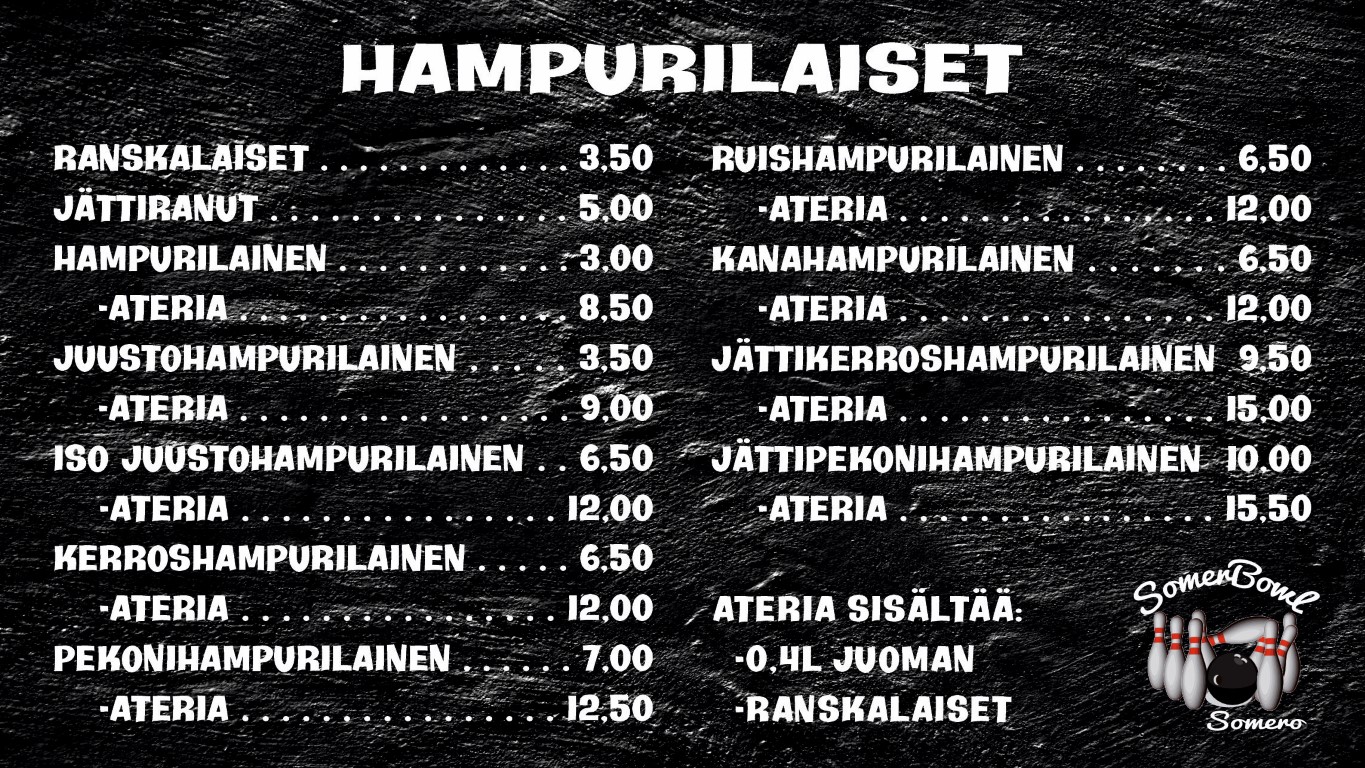 Hinnasto hampurilaiset